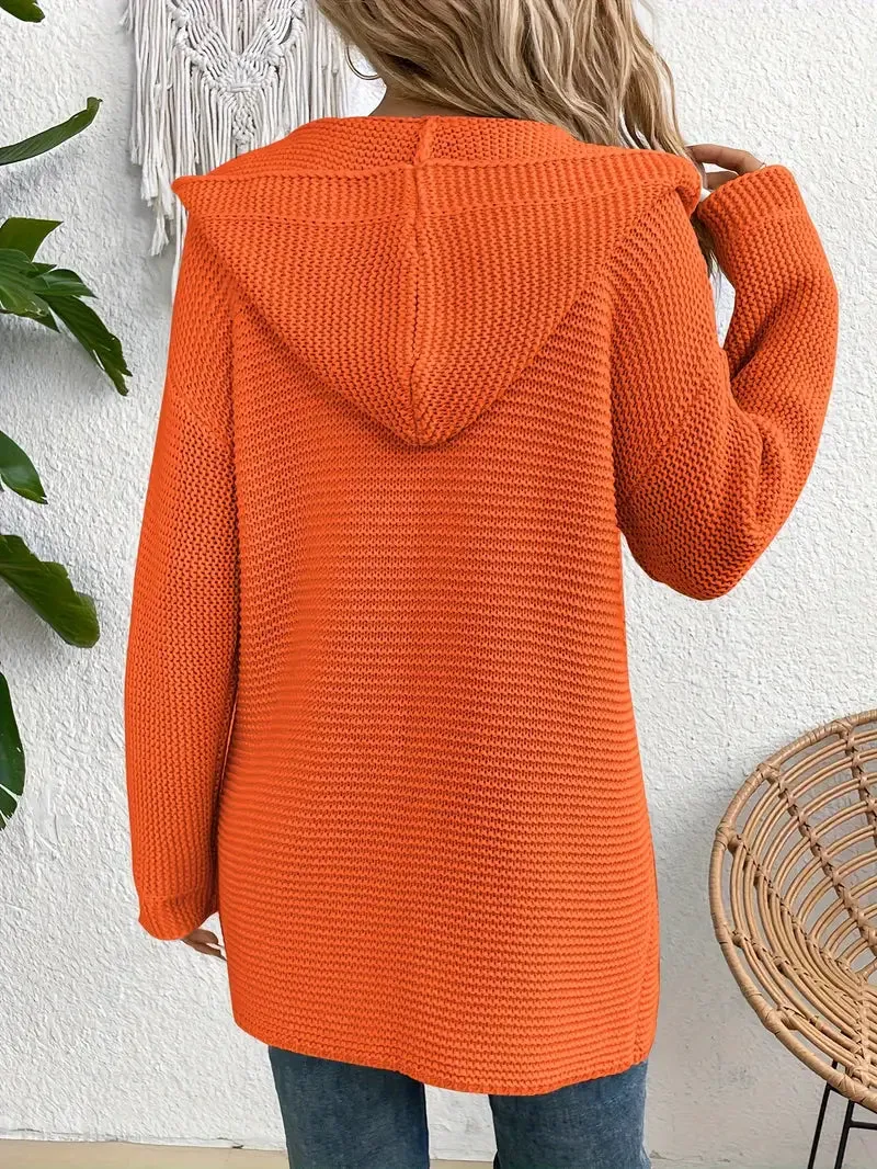Ivyshape | Cozy Elegance Cardigan With Hood