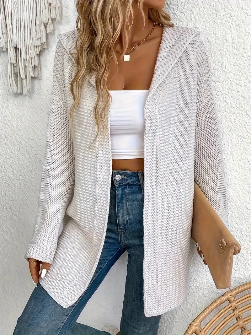 Ivyshape | Cozy Elegance Cardigan With Hood