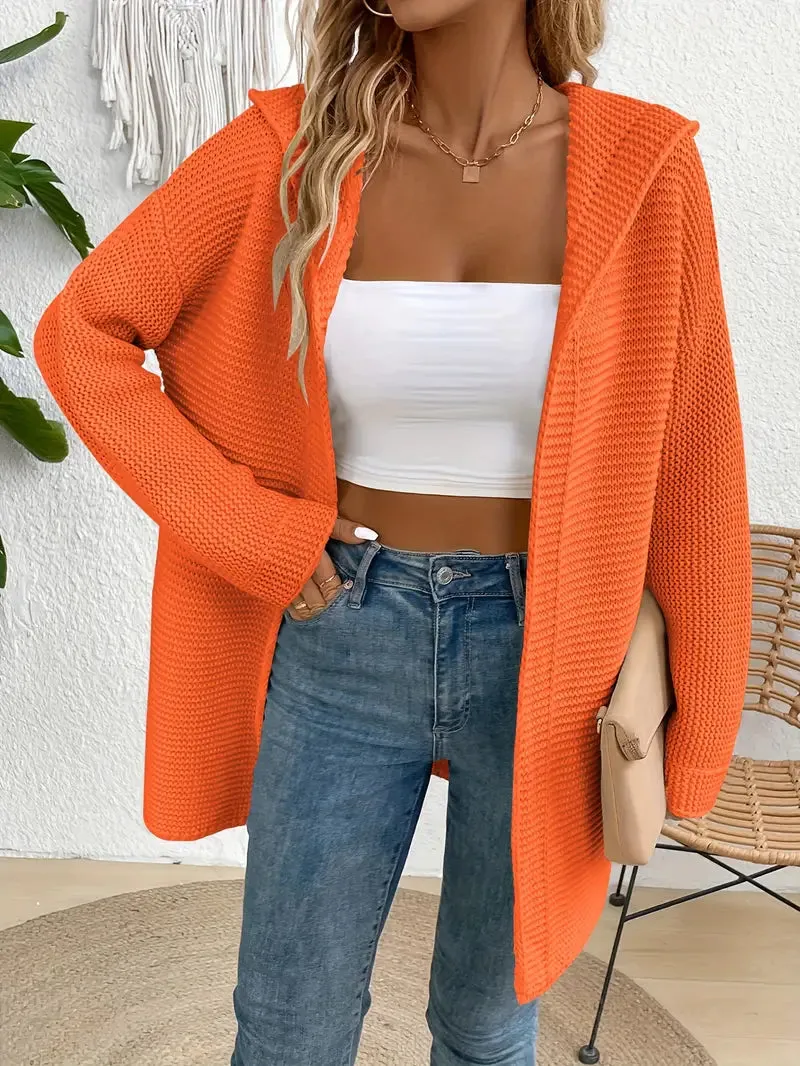 Ivyshape | Cozy Elegance Cardigan With Hood