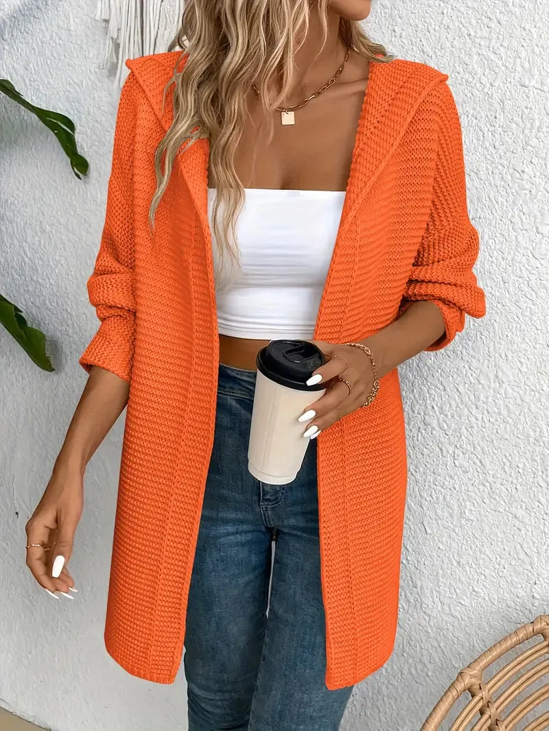 Ivyshape | Cozy Elegance Cardigan With Hood