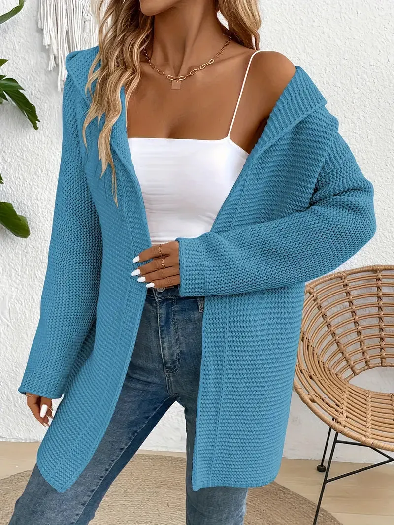 Ivyshape | Cozy Elegance Cardigan With Hood
