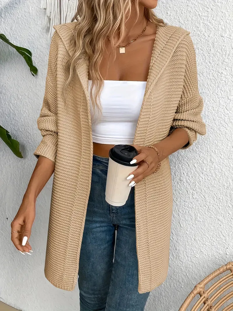 Ivyshape | Cozy Elegance Cardigan With Hood