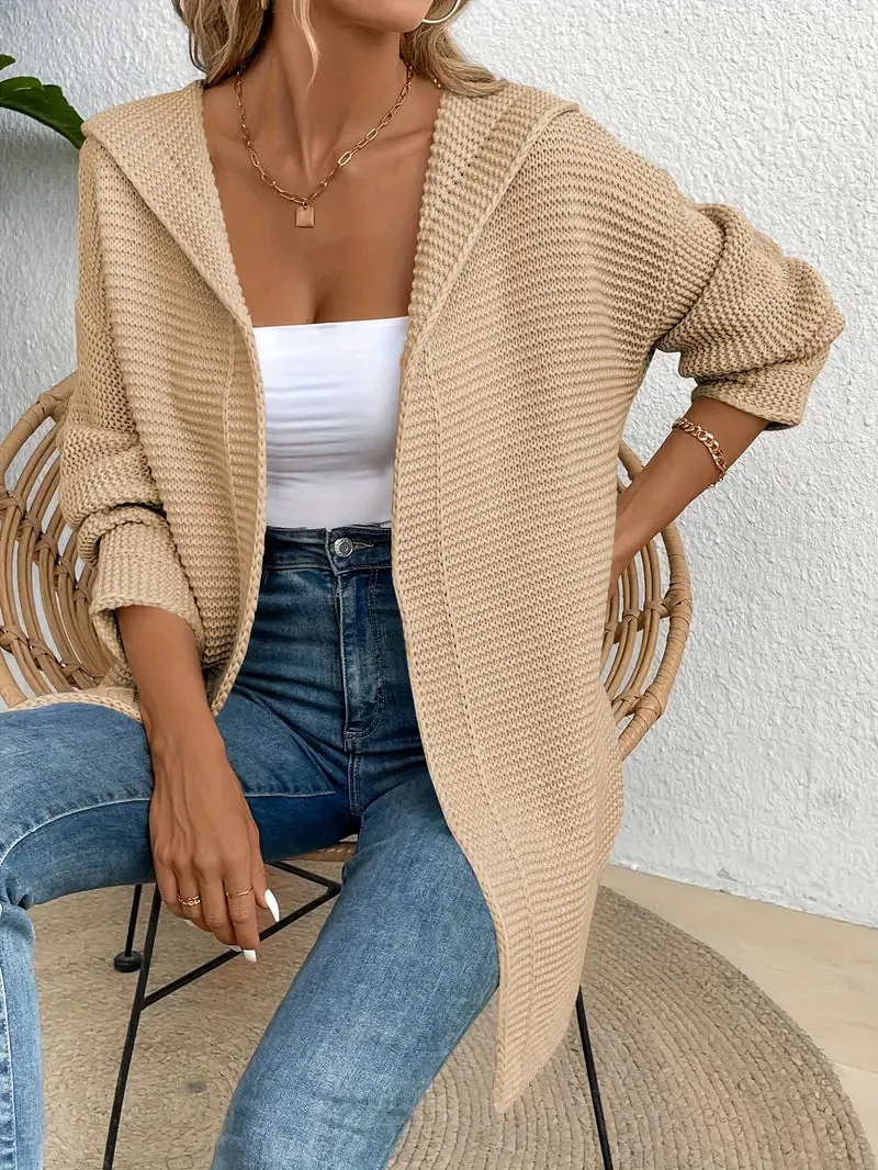 Ivyshape | Cozy Elegance Cardigan With Hood