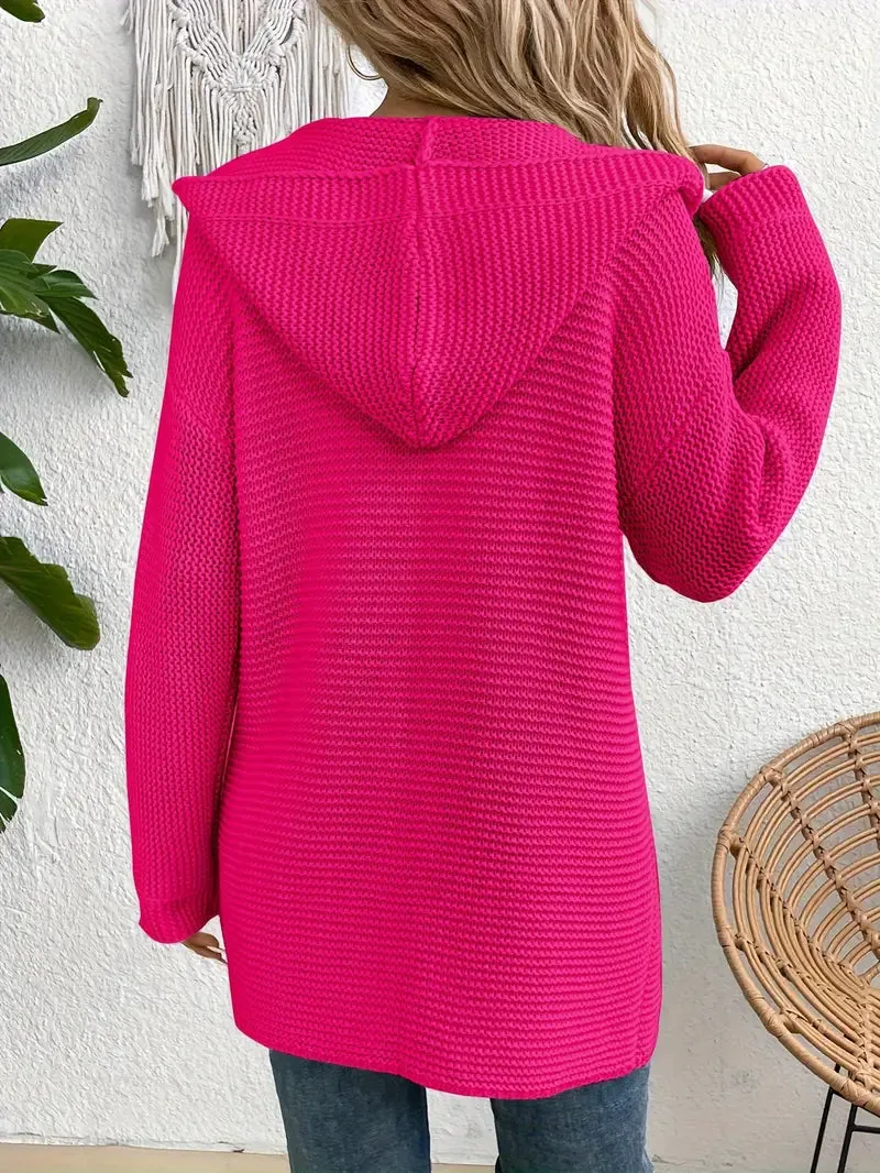 Ivyshape | Cozy Elegance Cardigan With Hood