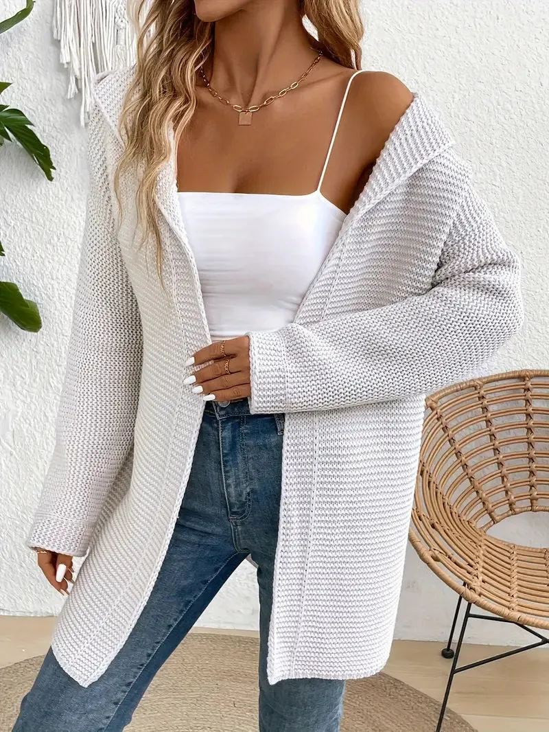Ivyshape | Cozy Elegance Cardigan With Hood