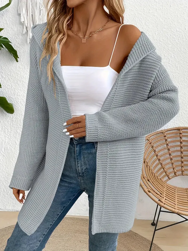 Ivyshape | Cozy Elegance Cardigan With Hood