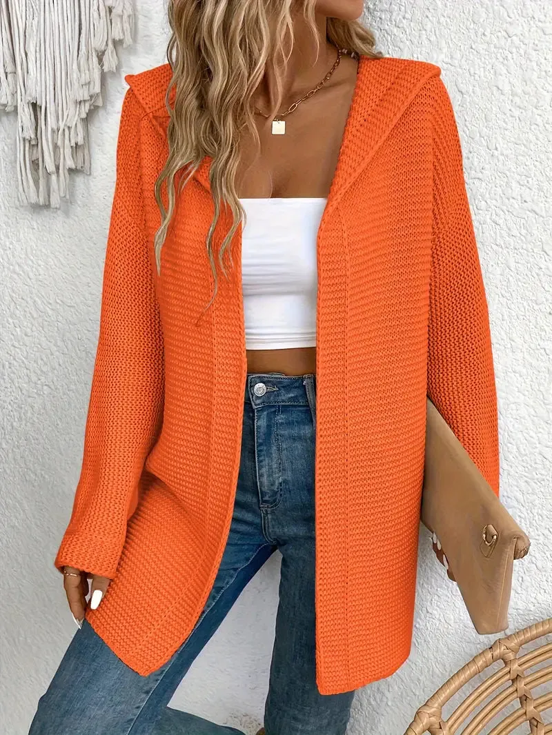 Ivyshape | Cozy Elegance Cardigan With Hood