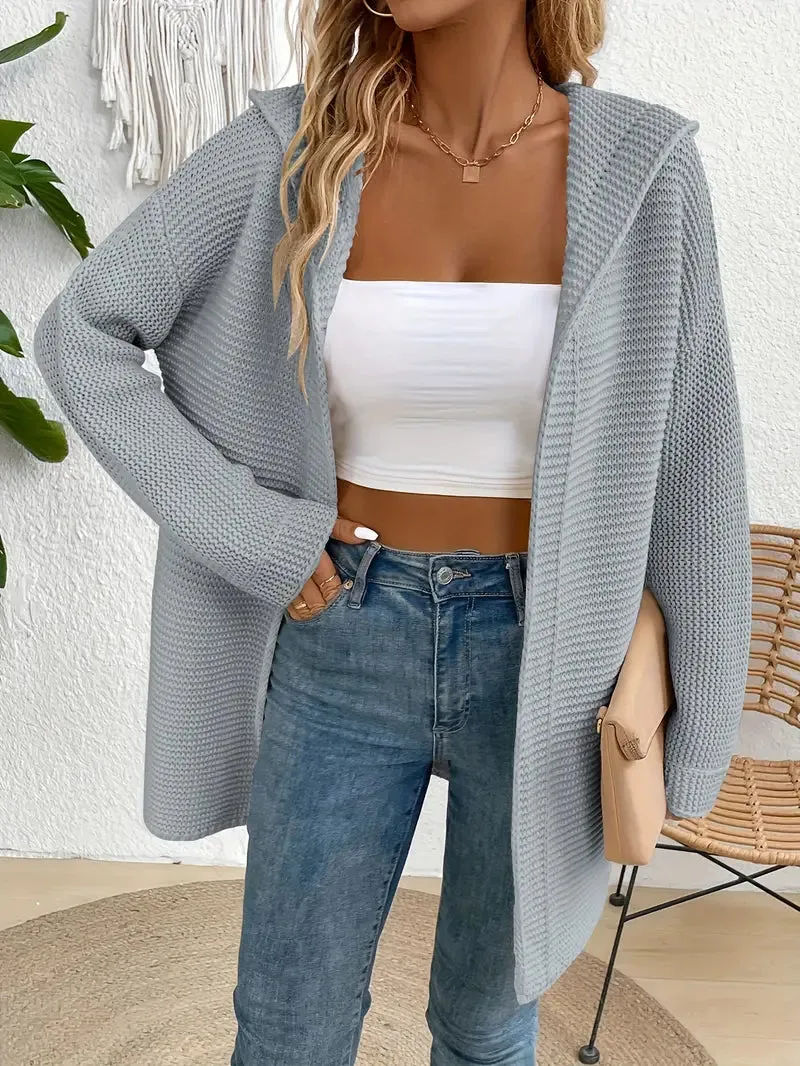 Ivyshape | Cozy Elegance Cardigan With Hood