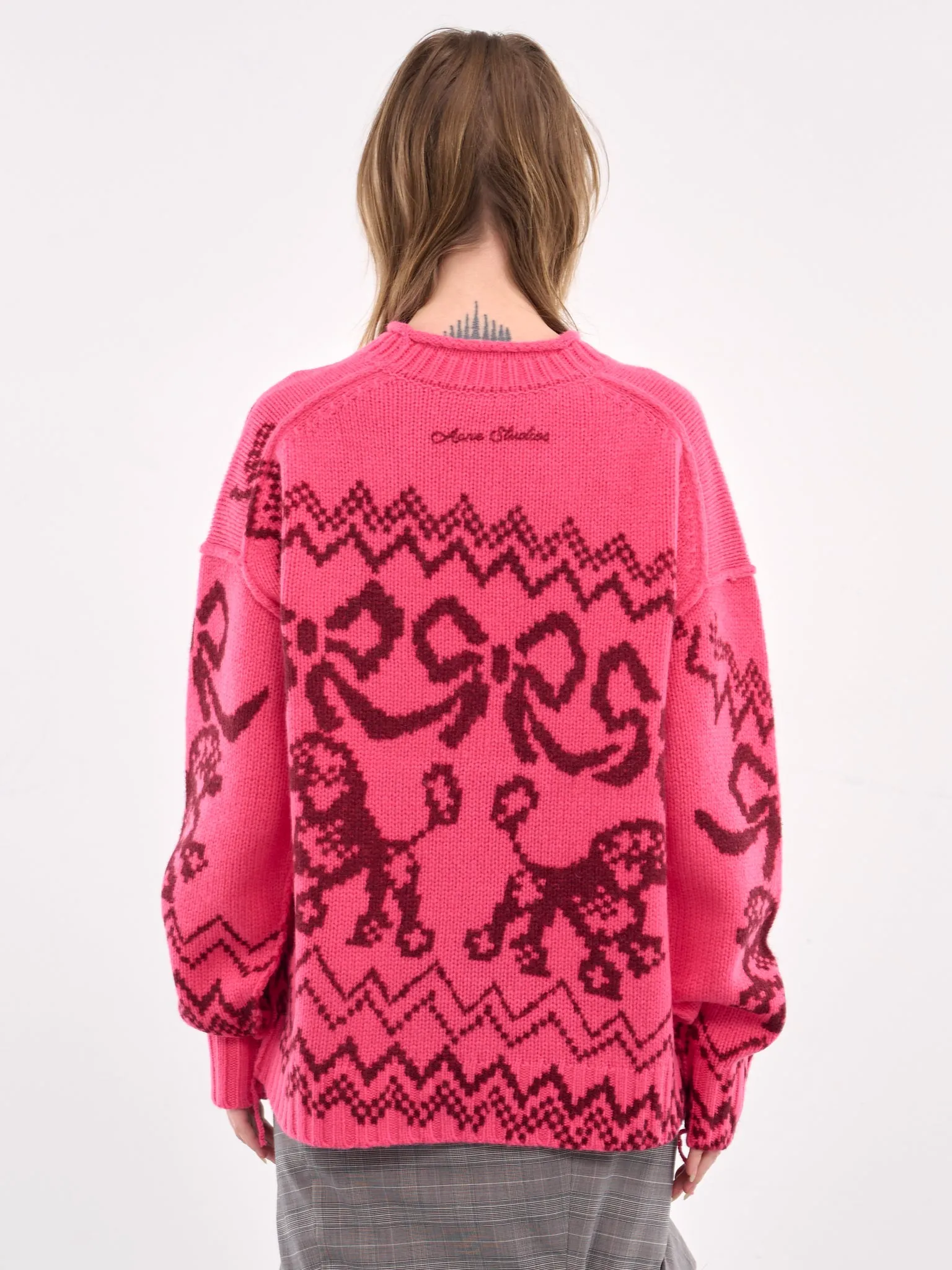 Jacquard Sweater (A60560-PINK-RED)