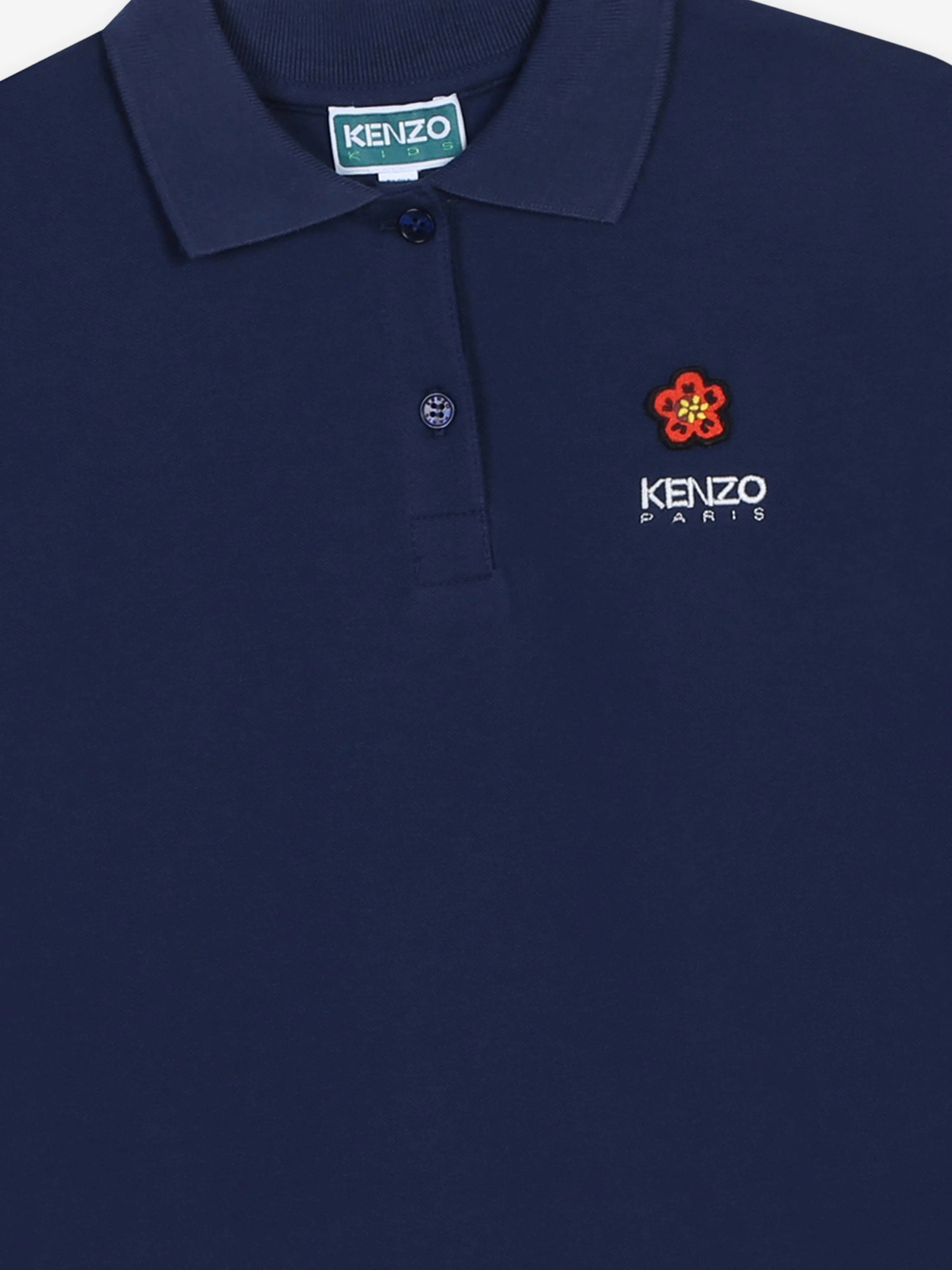 KENZO Girls Boke Flower Polo Dress in Navy
