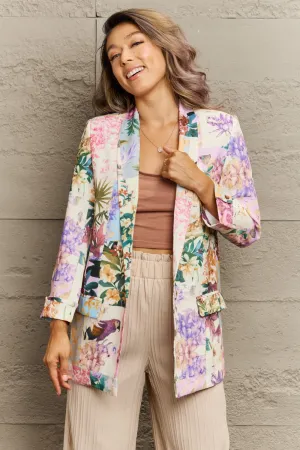 Kita Floral Lapel Collar Blazer