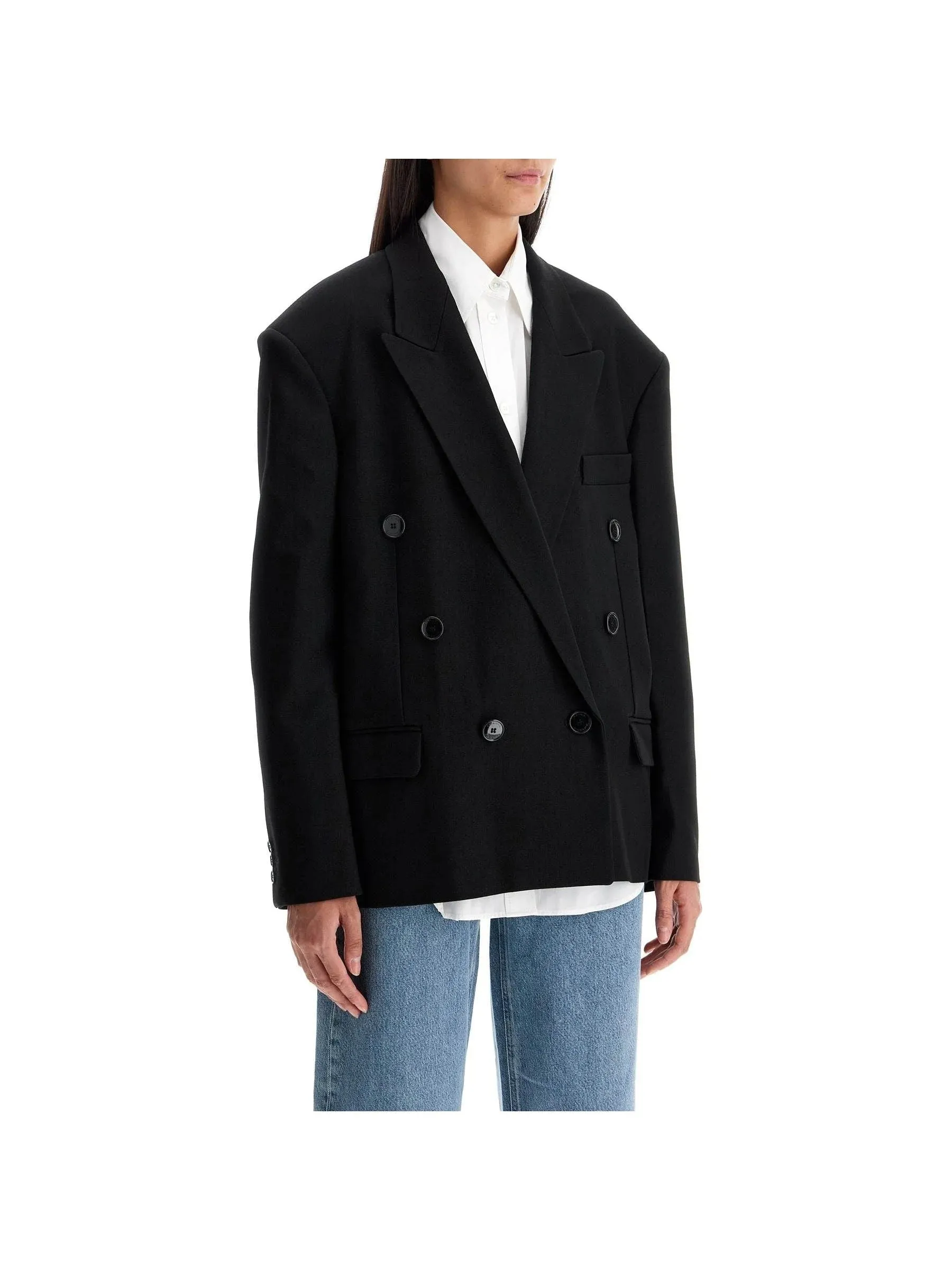 Klero Gabardine Double-Breasted Blazer