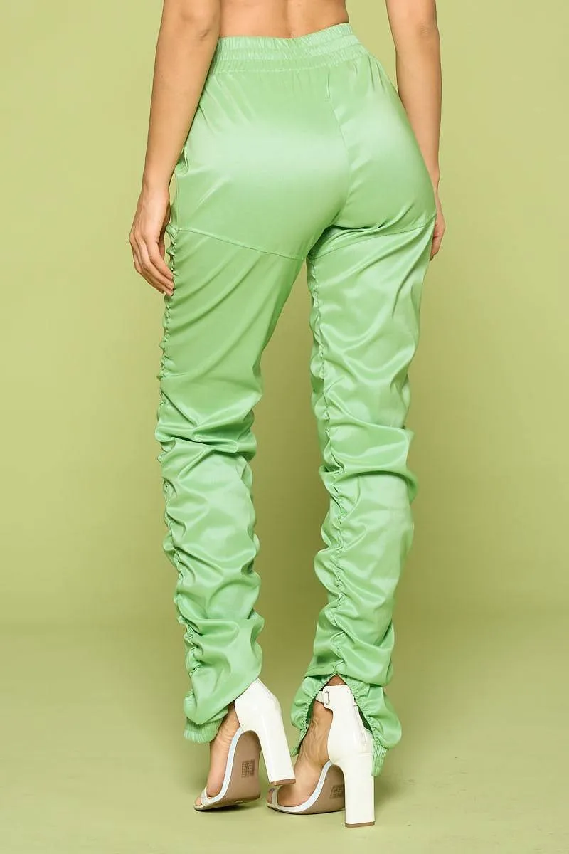Leather Pu Ruched Pants