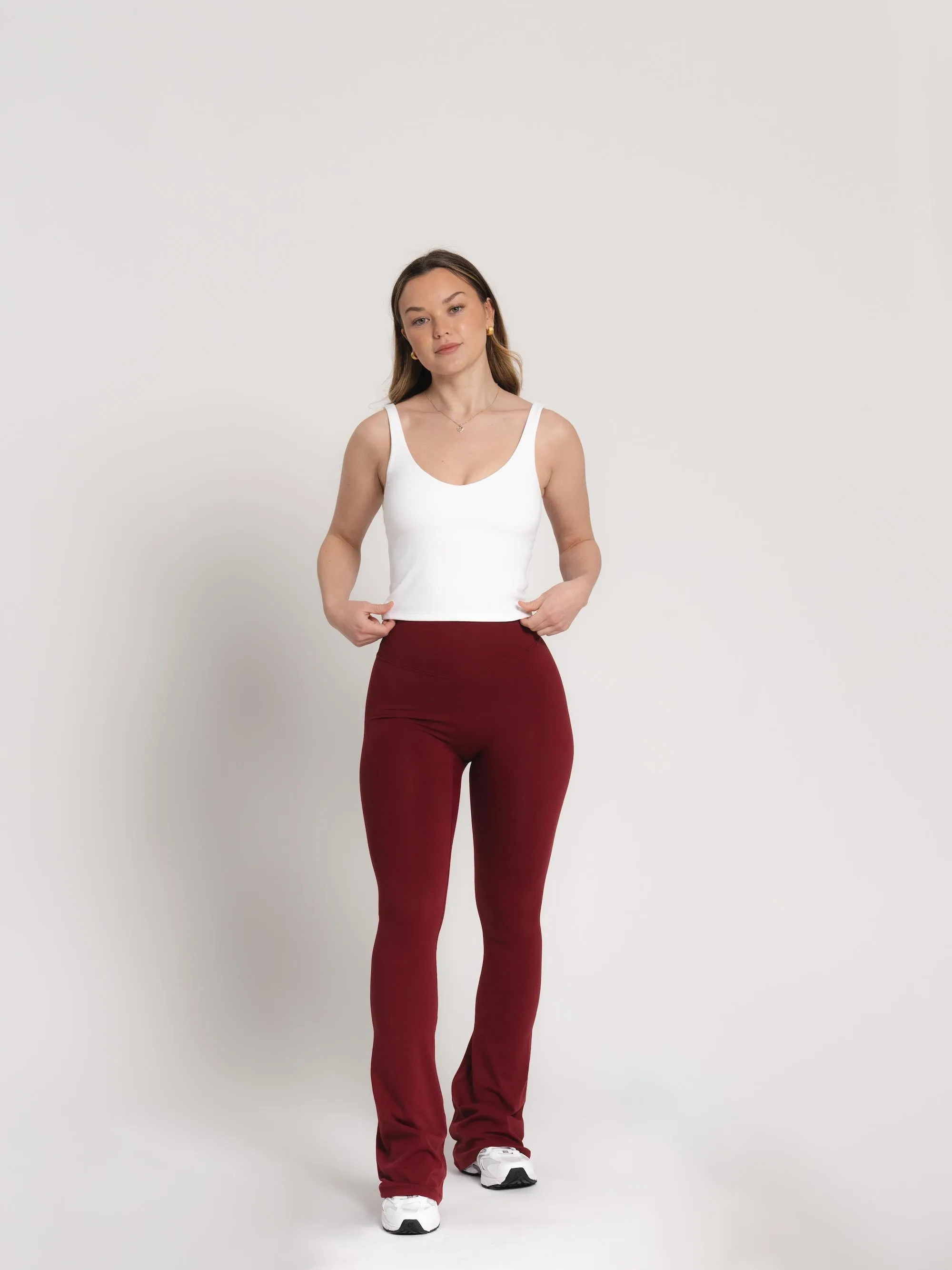 Lux Flare Pants - Burgundy