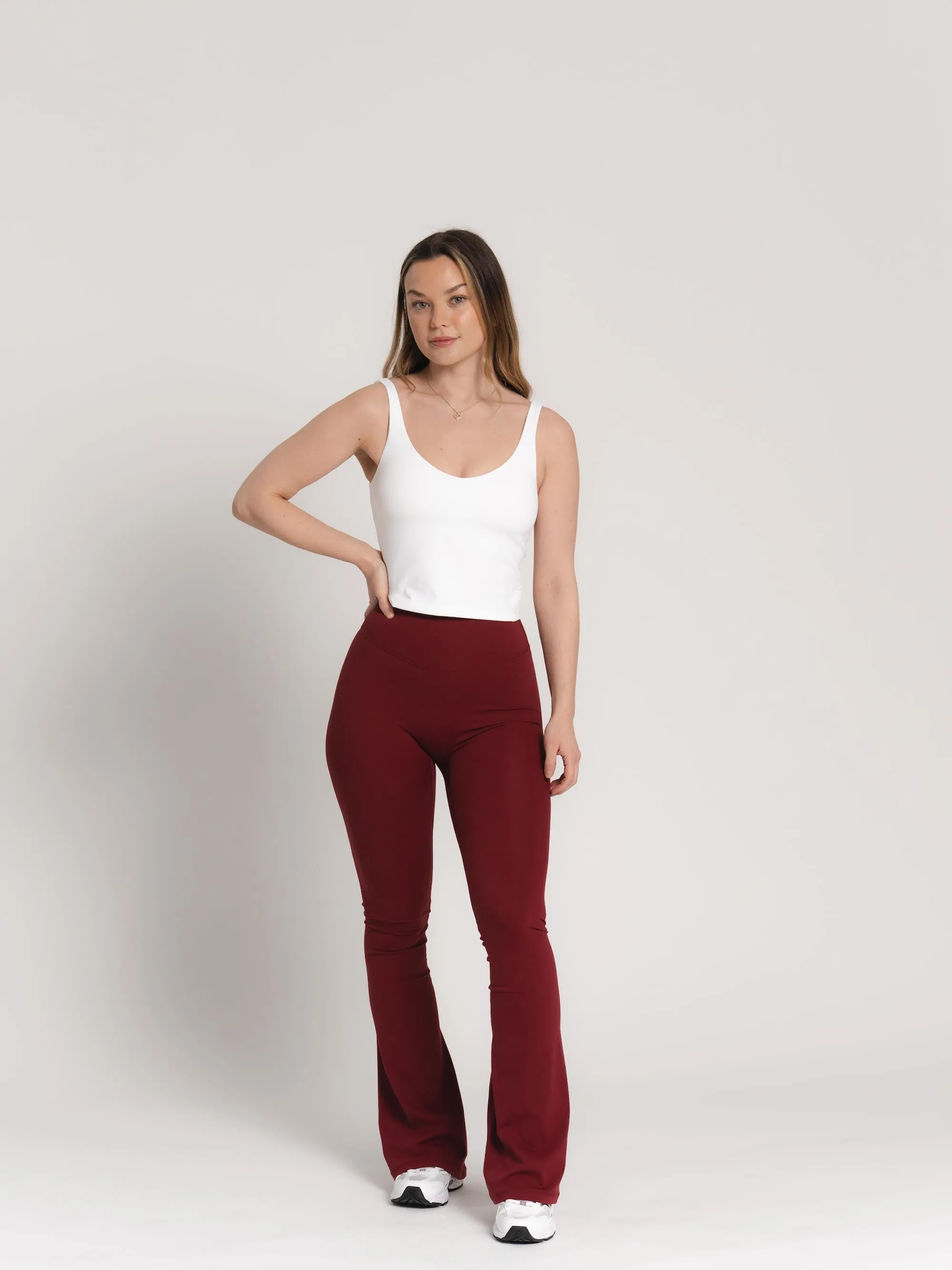 Lux Flare Pants - Burgundy