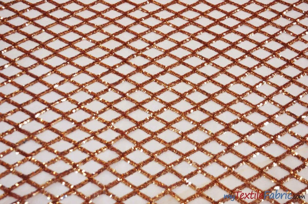 Luxury Glitz Sequins Lace Fabric | Bridal Lace Fabric | 54" Wide | Multiple Colors | Sequins Fabric by the Yard |