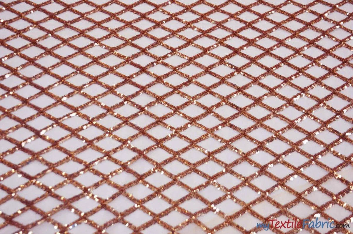 Luxury Glitz Sequins Lace Fabric | Bridal Lace Fabric | 54" Wide | Multiple Colors | Sequins Fabric by the Yard |