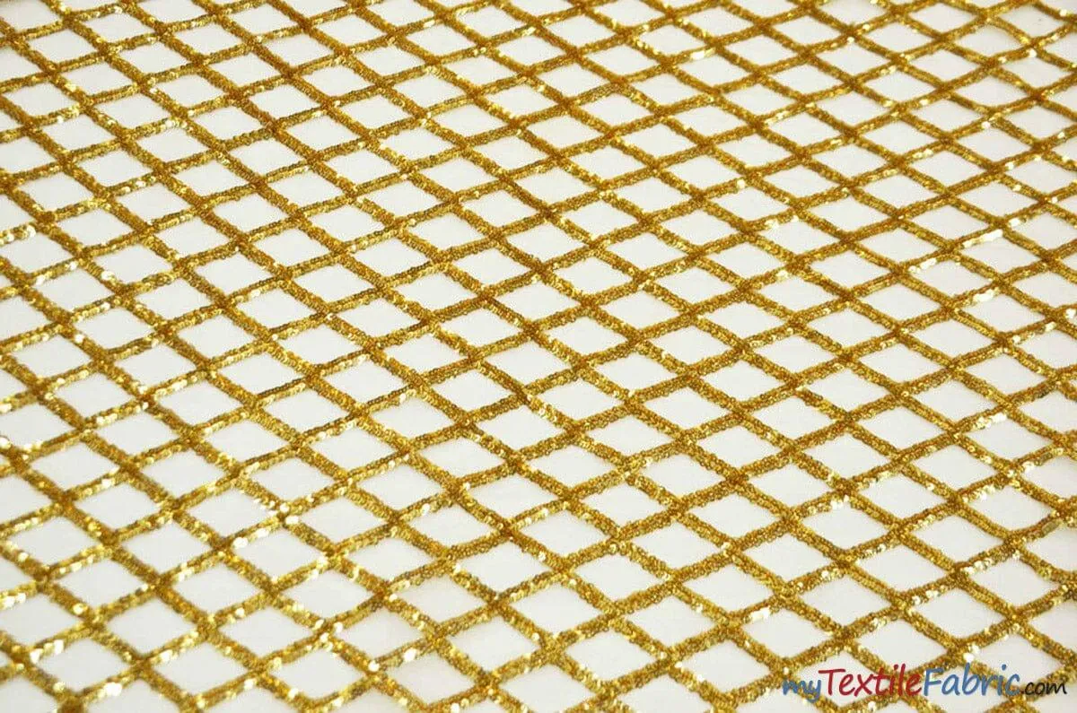 Luxury Glitz Sequins Lace Fabric | Bridal Lace Fabric | 54" Wide | Multiple Colors | Sequins Fabric by the Yard |