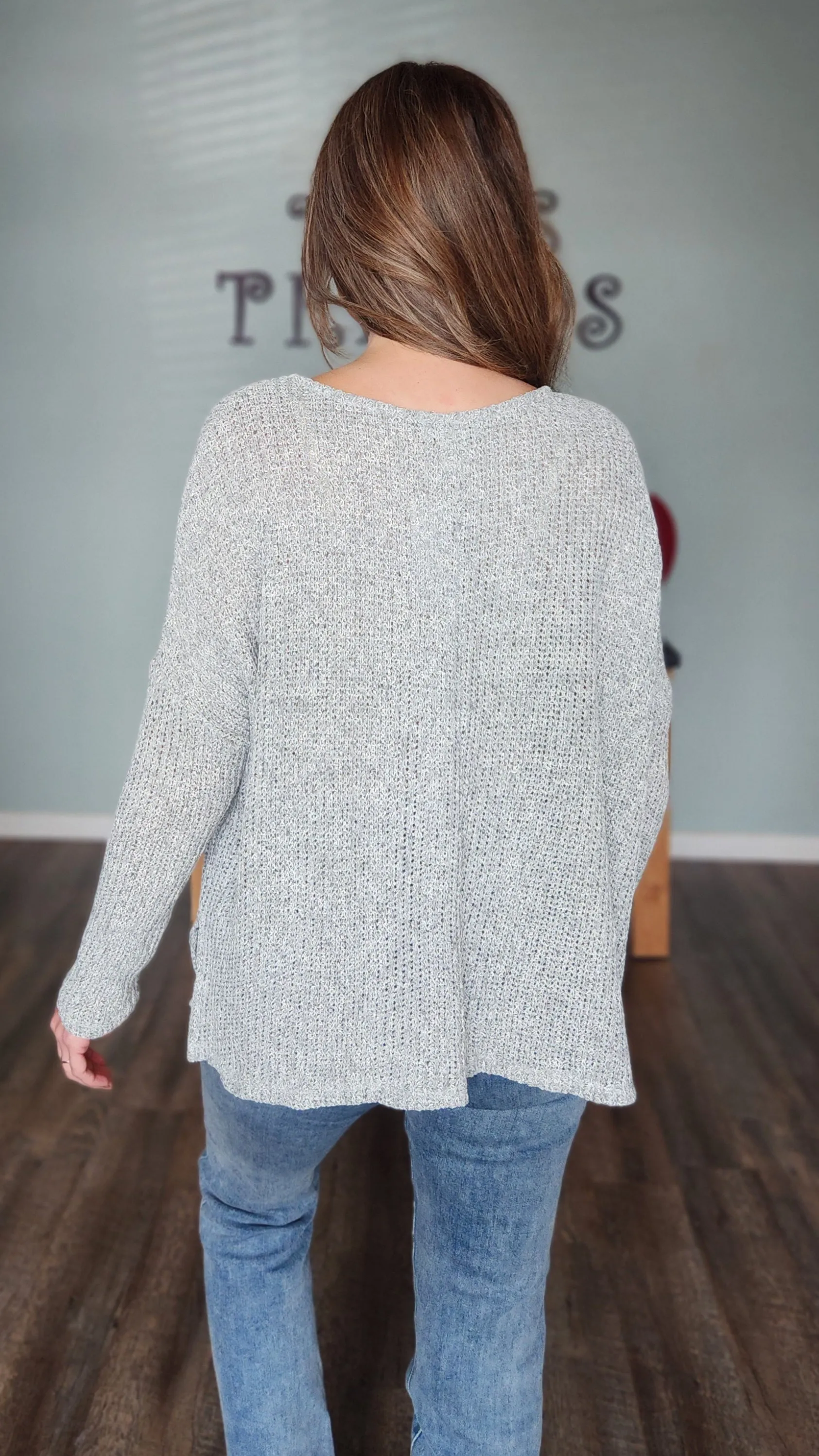 Make It Easy Sweater- Silver Grey