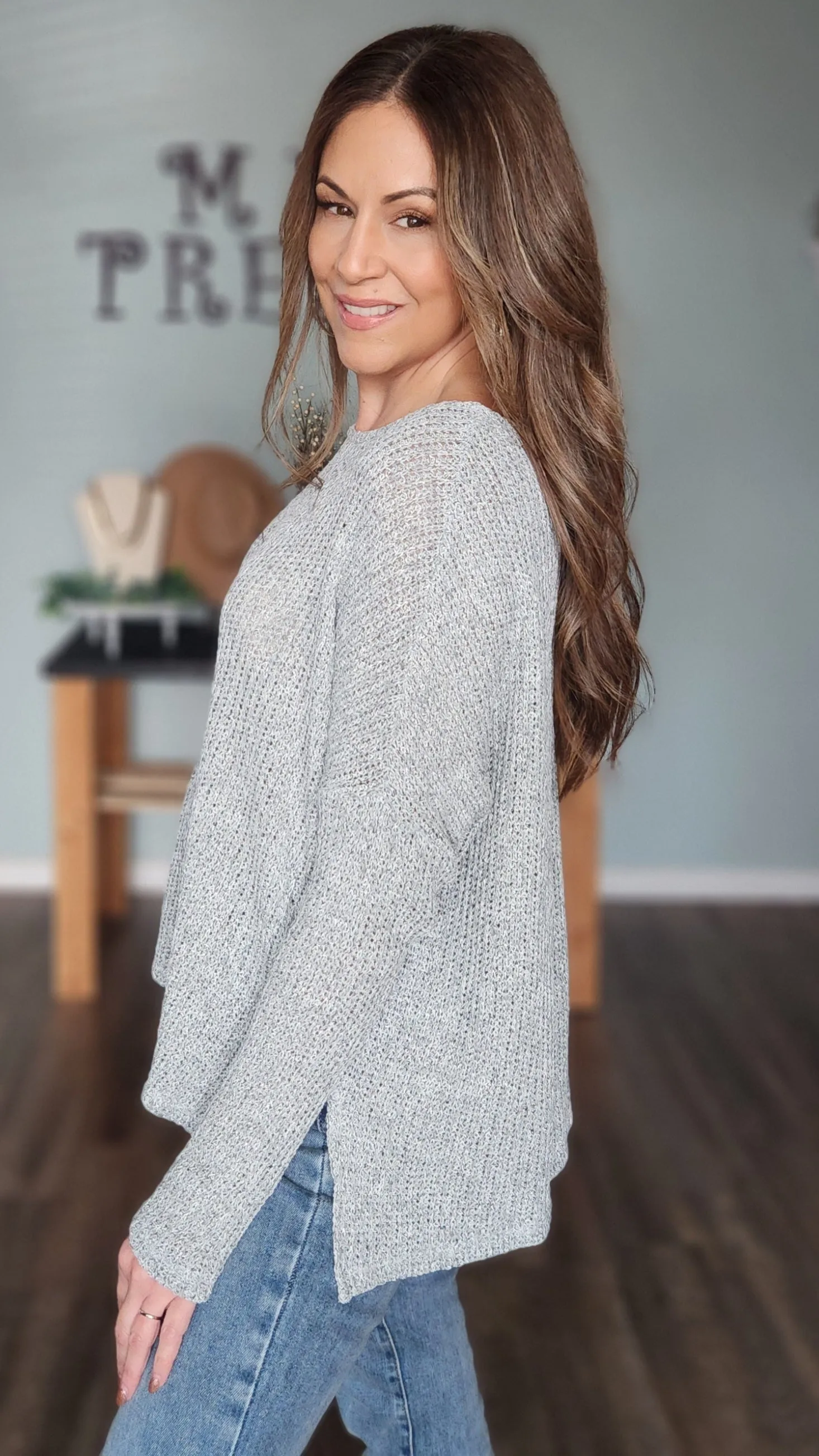 Make It Easy Sweater- Silver Grey