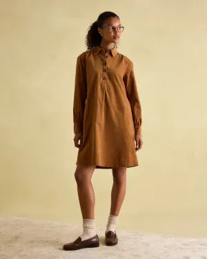Maple Brown Corduroy Shirt Dress