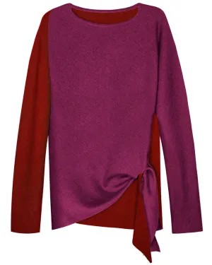 Maroon and Purple Bicolor Spiral Sweater