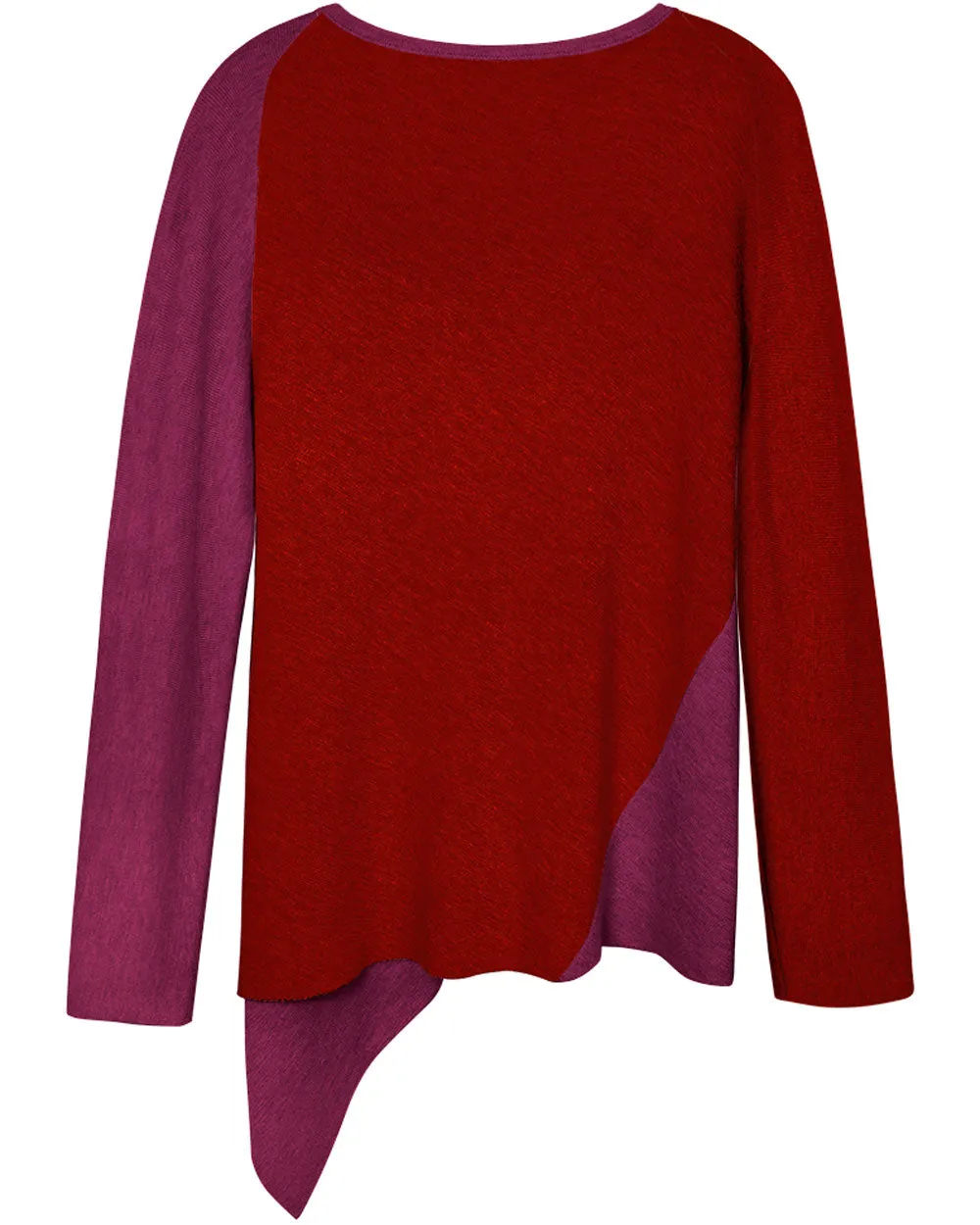 Maroon and Purple Bicolor Spiral Sweater