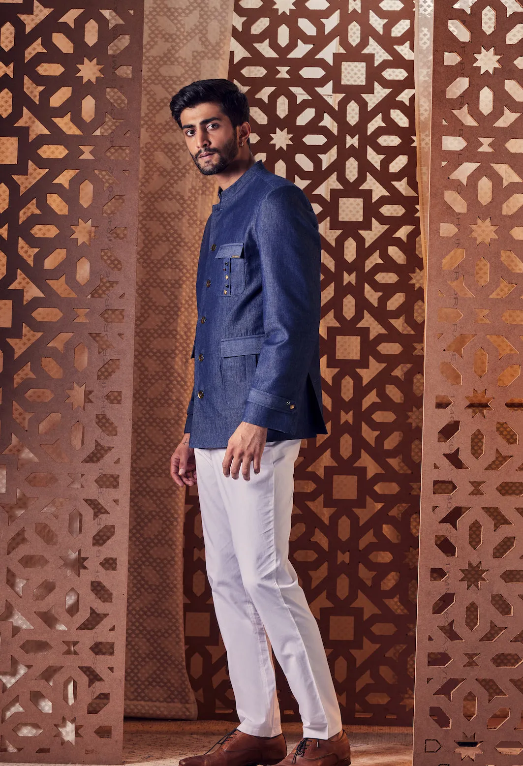 Men's Blue Denim Blazer