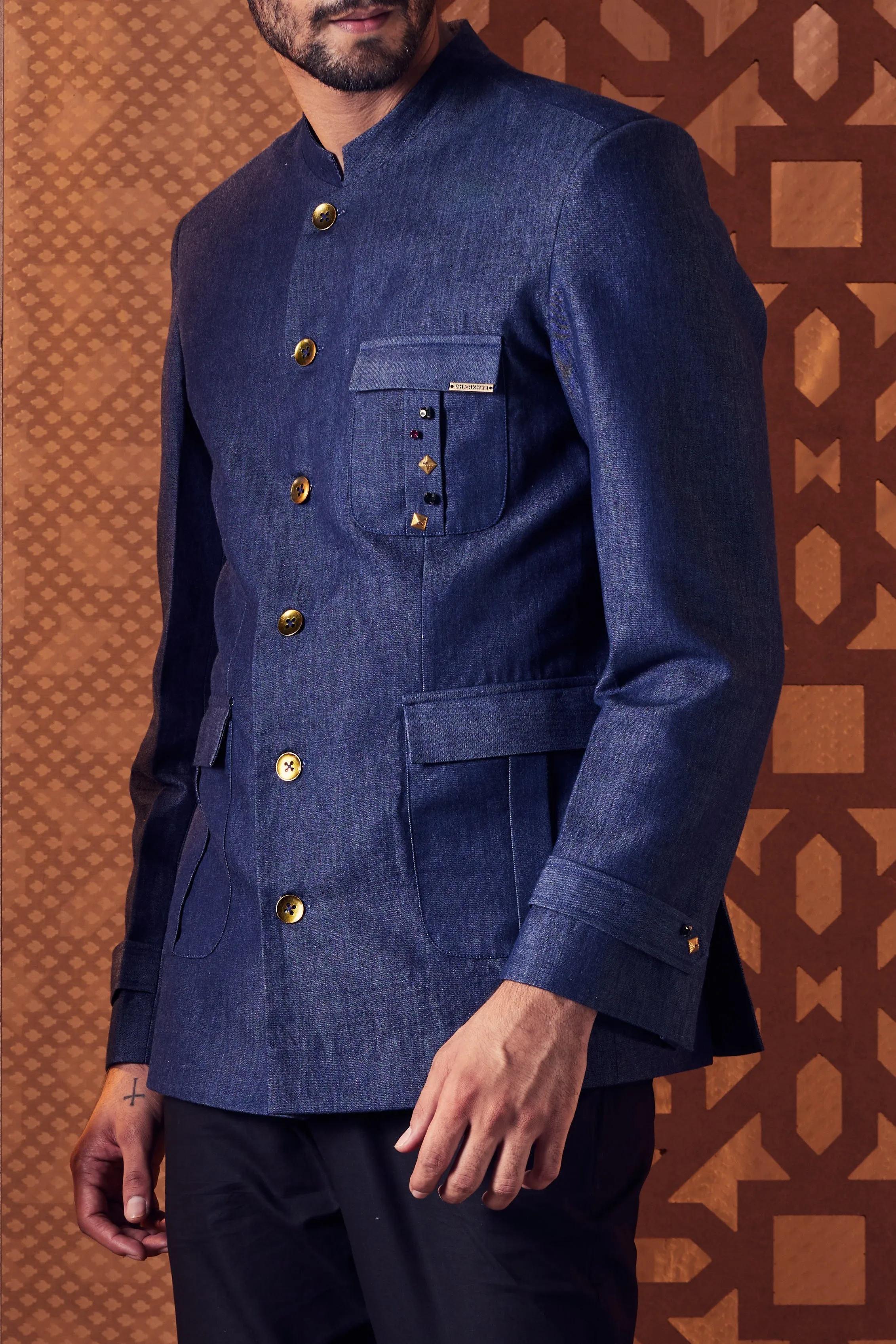 Men's Blue Denim Blazer