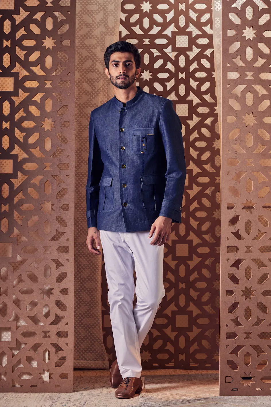 Men's Blue Denim Blazer