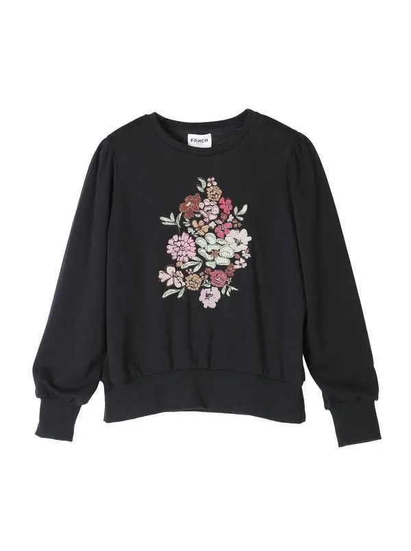 Navy Floral Sweatshirt