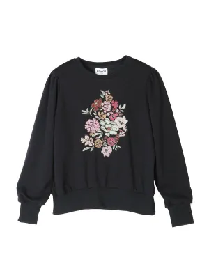 Navy Floral Sweatshirt
