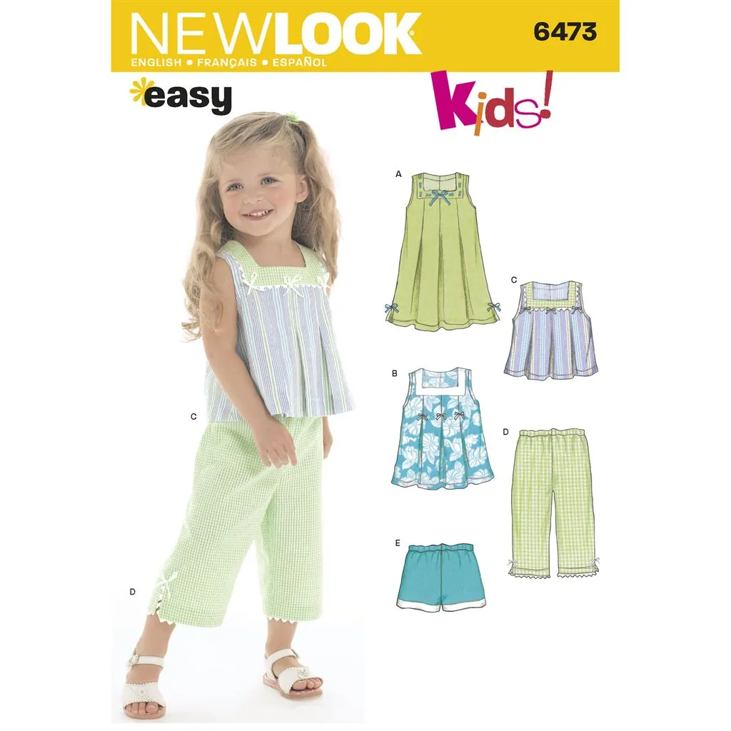 New Look Pattern 6473 Toddler Separates