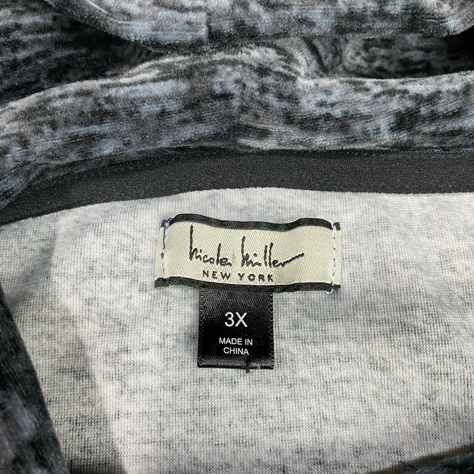 Nicole Miller Drawstring Cowl Neck Sweater Sz 3X Women Dark Gray Marled Soft EUC