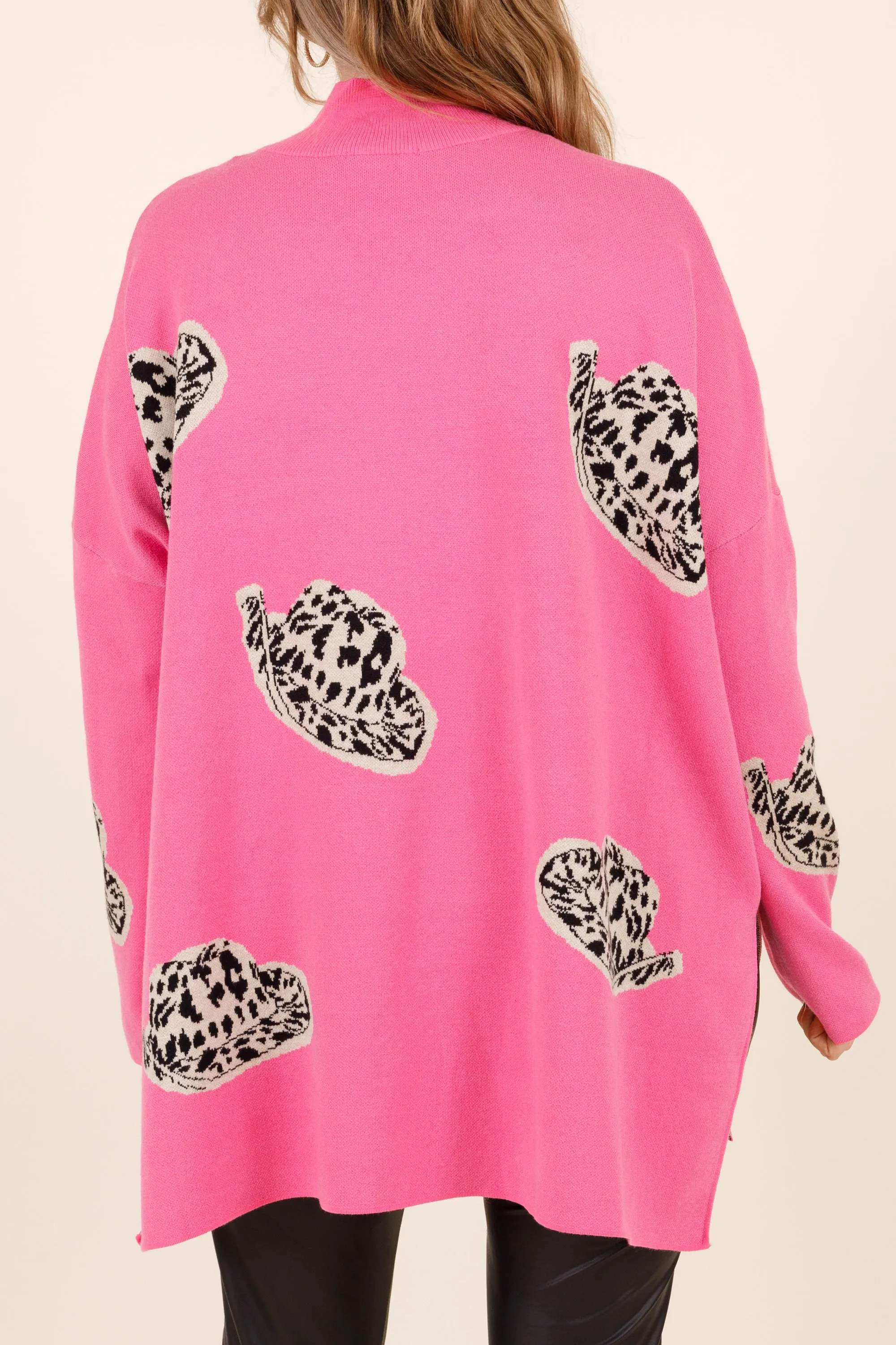 Nobody Around Sweater, Pink