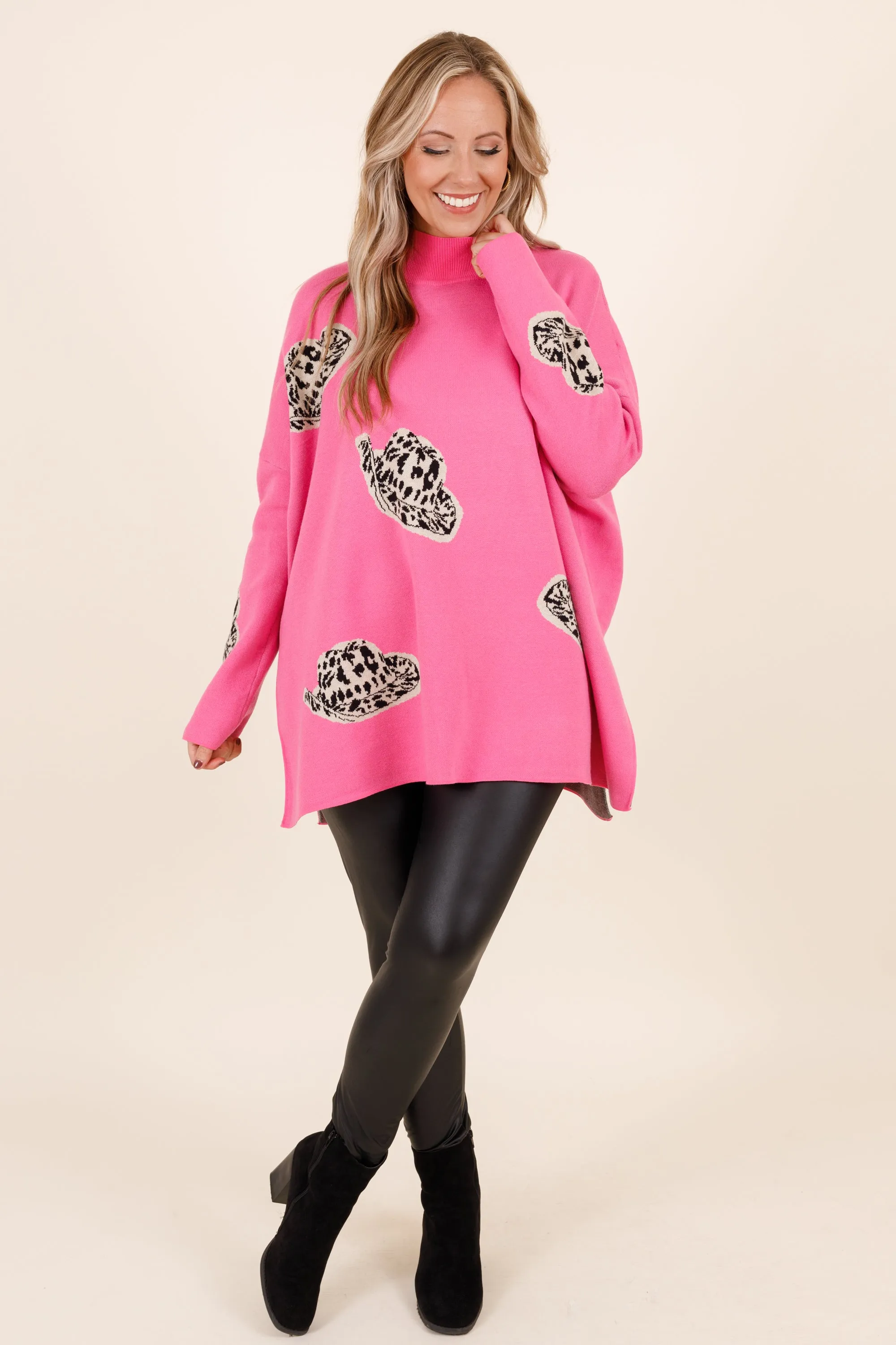 Nobody Around Sweater, Pink