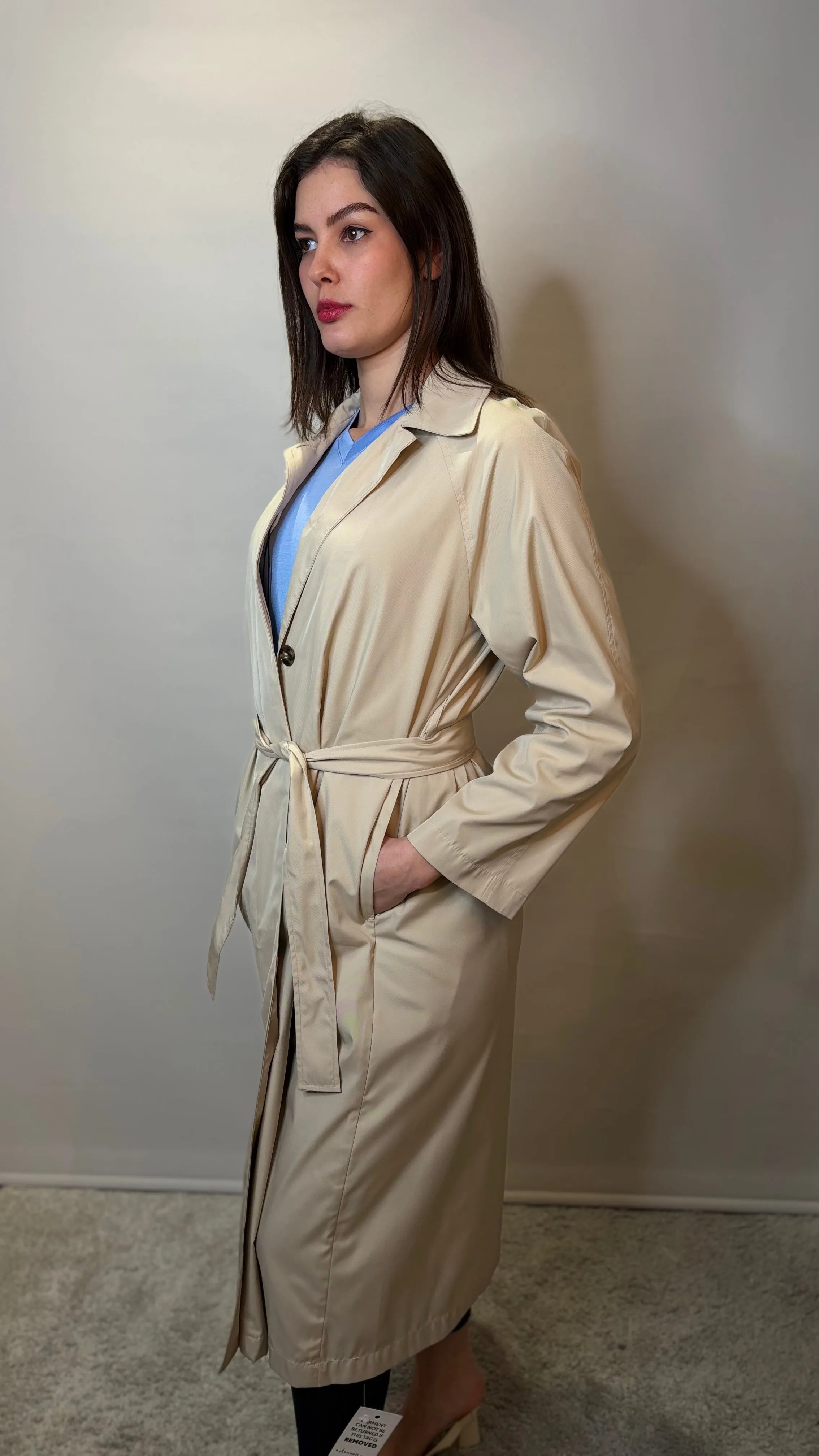 Odissea Long Raincoat - Ecru