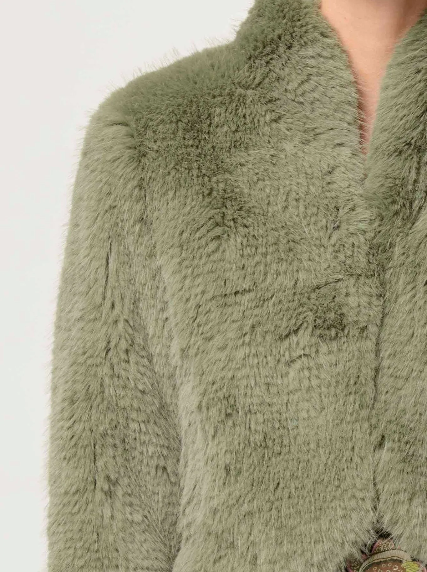 ONCE WAS REINA FAUX FUR JACKET