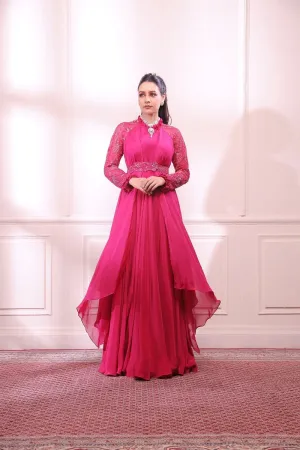 Pink sapphire layered gown