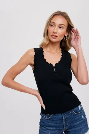 POINTELLE KNIT TANK