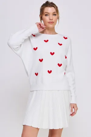 Raised Hearts Dolman Sweater
