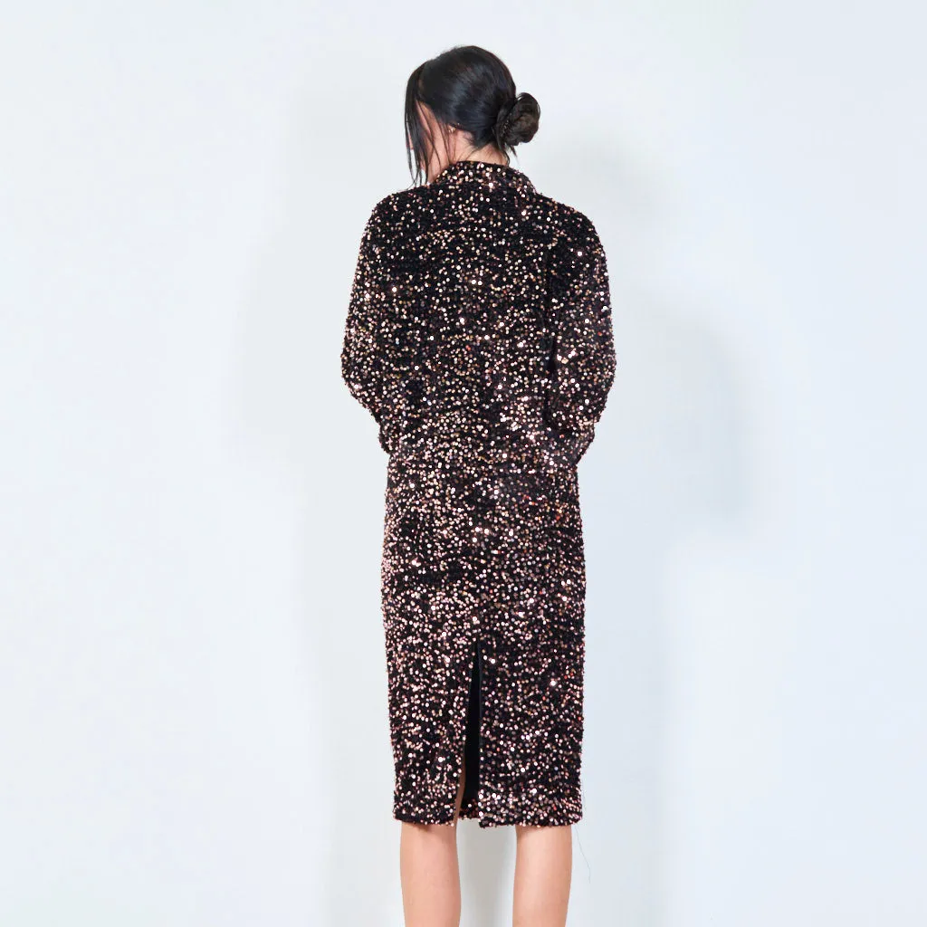 Sequin zip-up bomber jacket wholesale