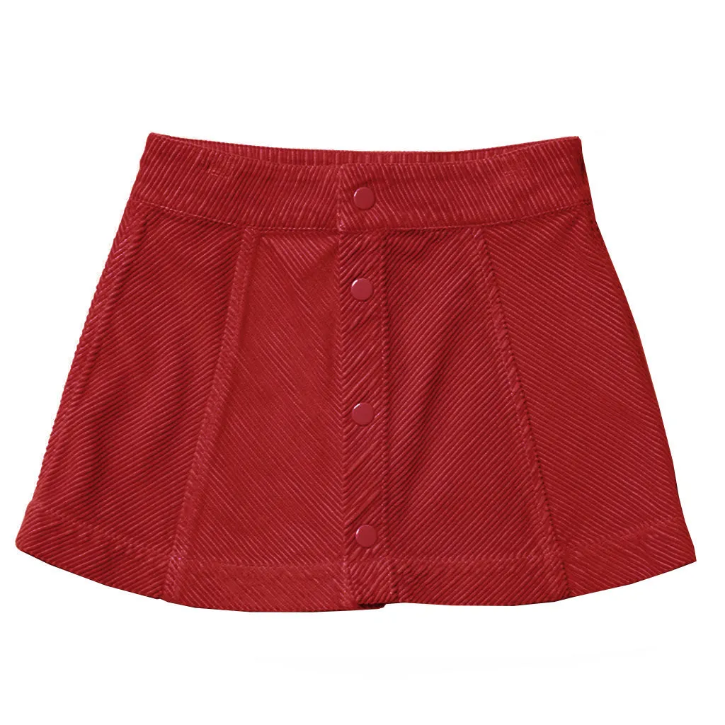 Skirt Aline Panel Red Jumbo Cord
