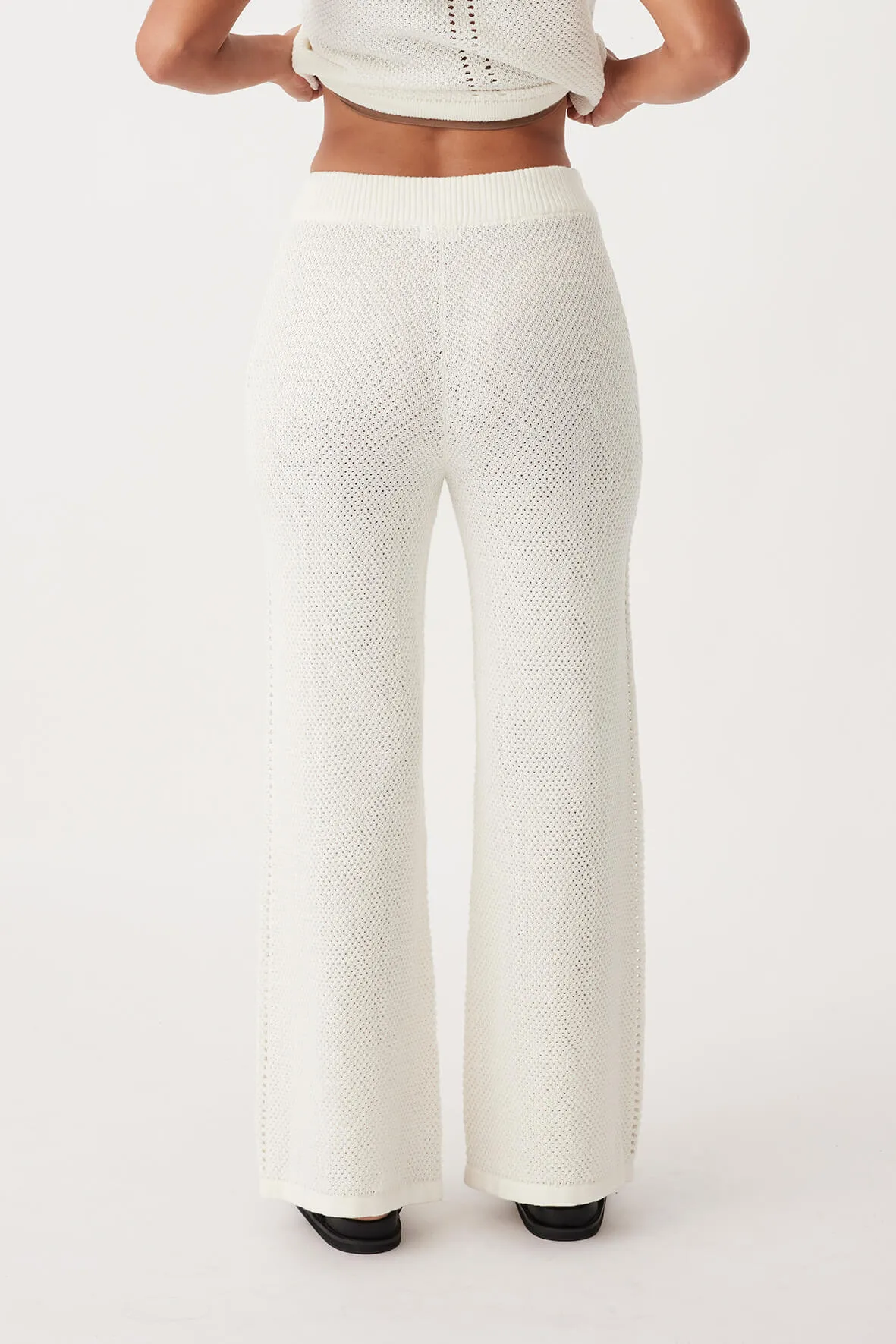 Sloane Organic Cotton Linen Wide-Leg Pant - Cream
