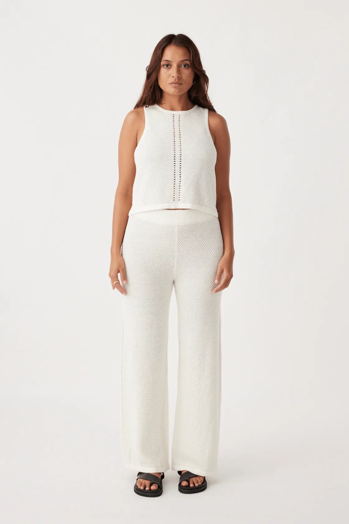 Sloane Organic Cotton Linen Wide-Leg Pant - Cream