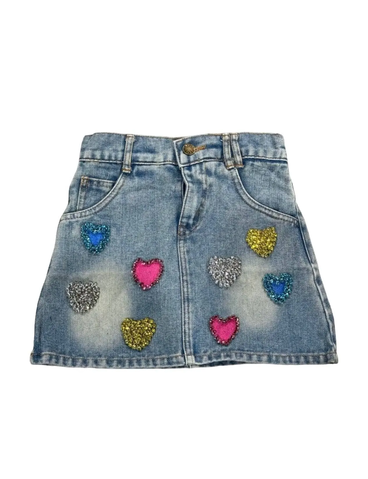 Sparkle Heart Denim Skirt