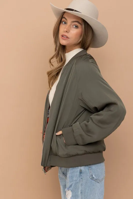 Stake Out Reversible Satin Paisley Bomber Jacket