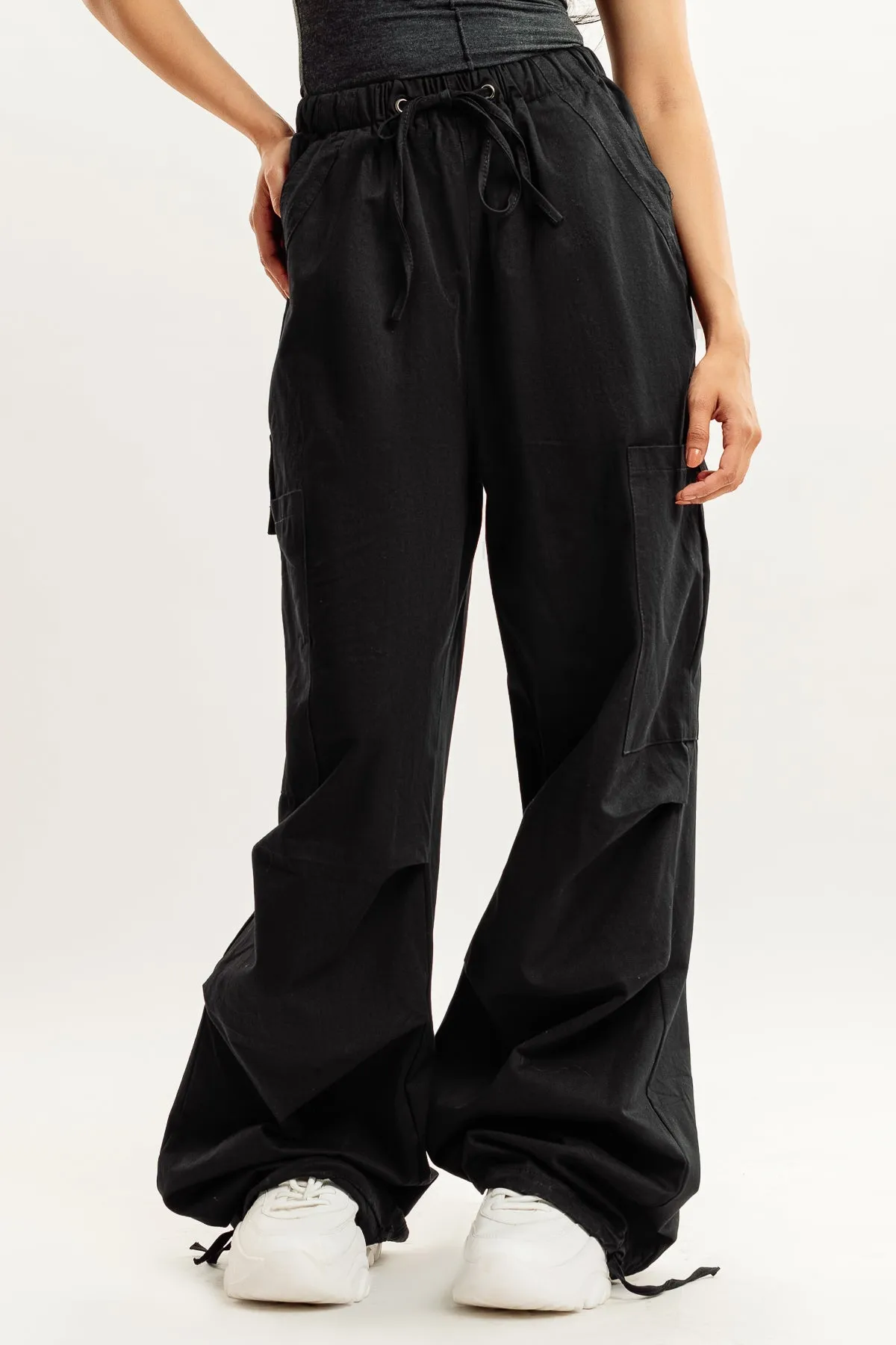 Stone Black Parachute Pant