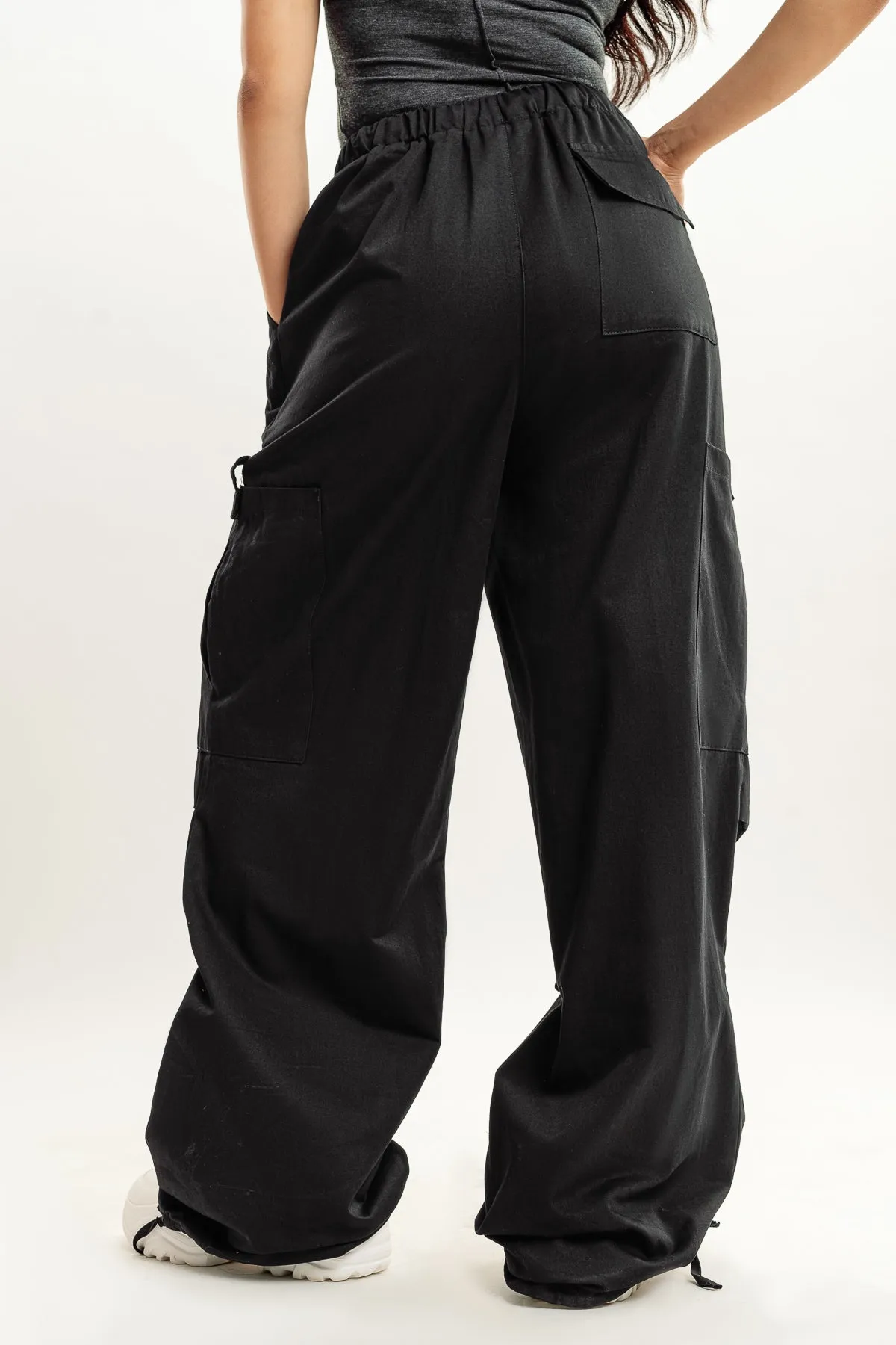 Stone Black Parachute Pant