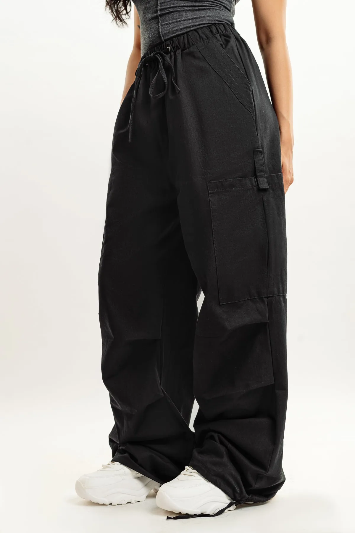 Stone Black Parachute Pant